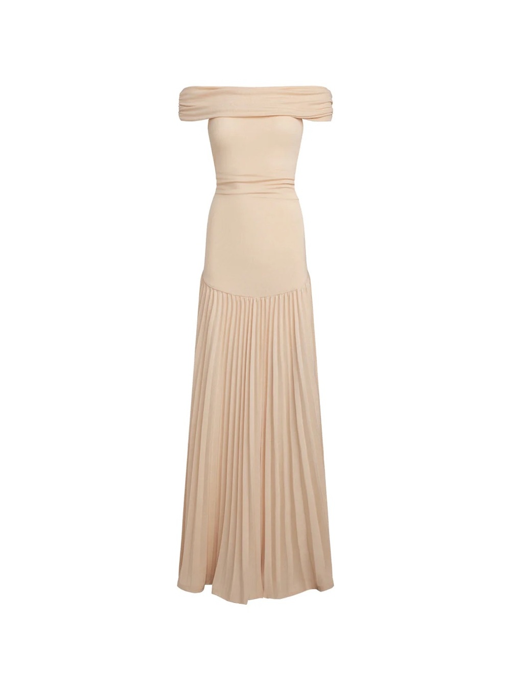 Lioness Field of Dreams Off Shoulder Ruched Maxi Dress Oatmeal Small - Picture 2 of 15